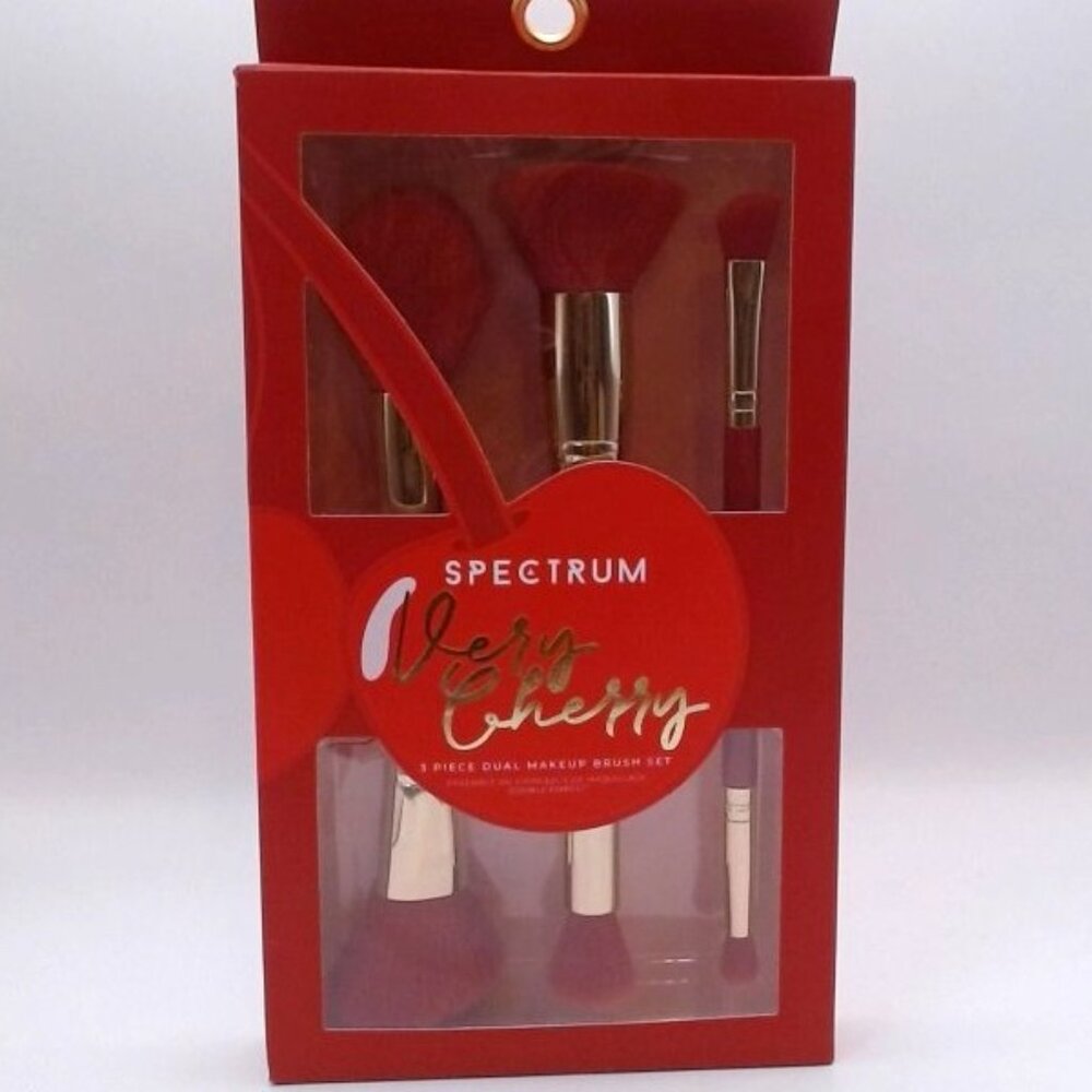 Spectrum Very Cherry 3-Piece Dual-Ended Makeup Brush Set‎ • NEW
